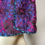 J.Crew Mini Skirt Floral Jacquard Purple Pink Blue Size 4 A-Line Contrast Trim Photo 7