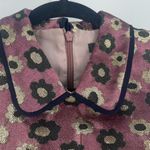 J. Crew Women's Floral Brocade Sleeveless Blouse Pink Green Size 00 Peter Pan Photo 2