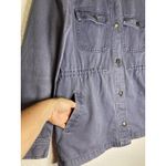 Womens L Shacket Chambray Light Wash Utility Cinched Waist Button Up Cotton On Blue Size L Photo 4