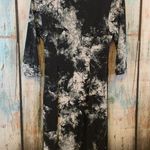 Carmen Marc Valvo Carmen Black & White Tie Dye Faux Wrap Dress Size M Photo 4