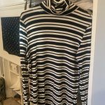 Old Navy Striped Ribbed High Neck Long Sleeve - Black Photo 1