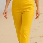 Isaac Mizrahi  Capri‎ 19' Pants Elastic Waist Pull On Yellow Size 14T Summer Chic Photo 0
