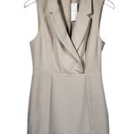 Abercrombie & Fitch NWT Petite Sleeveless Fitted Blazer Mini Dress in Beige Photo 4