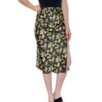 Blue Rain Francesca’s Cecelia Floral Tropical Satin Midi Slit Skirt Photo 1