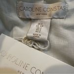 CAROLINE CONSTAS Quilted Linen Blend Jacket White/Blue Floral Small NWT Luxury Blue Photo 8