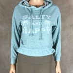SALTY & HAPPY Beach Hoodie NWT LARGE Blue Photo 2