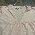 C&C California Blouse Top Blush Pink Eyelet Flutter Sleeve Cotton Rayon Soft XL Photo 6