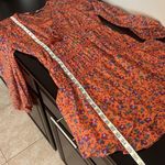 Rebecca Minkoff Caden ruched tiered dress, burnt orange floral print, lined, XS Photo 10