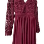 Lulus Awaken My Love Burgundy Long Sleeve Lace Open Back Maxi Dress SIZE M Photo 6
