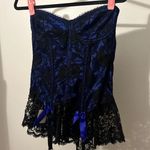 Blue and Black Lace Corset Top Size M Photo 0