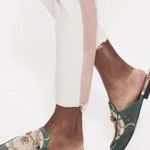 Mother the looker ankle fray white with pink stripe jeans 26 Photo 3