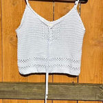 Cotton On White crochet knit cottagecore top size medium. By cotton‎ on- cropped. Photo 0