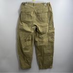 American Eagle stretch barrel leg cargo pants khaki olive tan size 10 Utility Photo 4