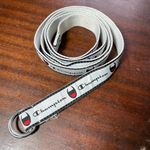 Champion White Cadet Repeating Logo D-Ring Skinny Belt - One Size - Extra Long Photo 1