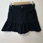 Hunter and Brown Black Ruffled Denim Skirt size S Photo 0