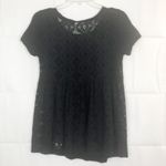 led Short Sleeve Lace Black Ruffle Top Size S Photo 6
