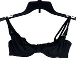 SKIMS  SZ 32C Fits Everybody Lace Unlined Demi Bra Underwire Stretch Black Onyx Photo 1