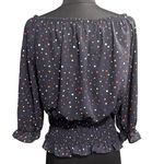 West Kei NEW StitchFix  Navy Polka Dot Colesy Smocked Off The Shoulder Top Photo 2