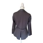 CAbi Jacket Womens Size 6 Dark Gray Black Belted Pleated Back Professional Chic Photo 2