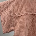 easel  blush pink v-neck oversized boxy short sleeve top M slub knit casual Photo 4