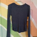 Free People  We The Free Thermal Waffle Knit Long Sleeve Top NWT Small Dark Blue Photo 0