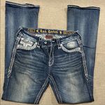 Rock Revival Blue Jeans with White Stitching Photo 0