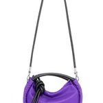 Ganni Knot Purse OS Heliotrope Tech Fabric Mini Bag Removable Strap Photo 0