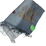 Handloom House silk floral saree stole scarf wrap Blue Photo 9