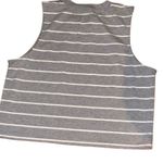 Cotton Emporium Cotton Emporrium Cotton Crew Neck Gray Striped Sleeveless Tank Top Women's XL Photo 2