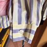 Vintage Russ Petites Butter Yellow and Gray Striped Shirt Size Medium Photo 5