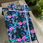 JustFab Womens Dress Size Medium Bell Sleeved Ruffle Black Floral Print Boho NEW Photo 7