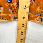 Savage Fenty Orange Velvet Floral Mini Dress Womens 10 Short Sleeve High Neck Photo 5