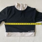 STAUD X NEW BALANCE Mock Neck Long Sleeve Crop Top Black and White Size S Photo 6
