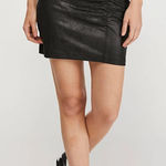 Free People  Black Faux Suede Mini Skirt Size L Photo 0