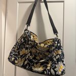 Vera Bradley Floral Black and Yellow Tote Travel Bag Photo 0
