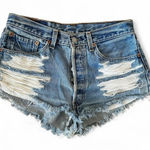 Denizen from Levi's LEVI’s 501 distressed Jean shorts high rise button fly size 26 Photo 0