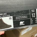 Sorel Evie ll NW lace up wedge booties black women’s size 12 leather canvas new! Photo 9