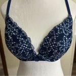 Aerie  Brooke‎ Bra 36D Floral Lace Scallop Trim Blue Bra Photo 7