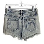 Kancan Jean Shorts Size Large High Rise Light Acid Wash Frayed Festival Grunge Blue Photo 1