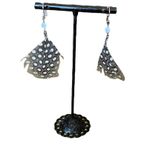 Claire's Feather Dangle Earrings Black & White Photo 2