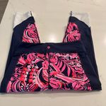 Lilly Pulitzer Luxletic Weekender Mid Rise Leggings in Low Tide Navy Size Large Photo 4