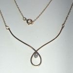 Avon Vintage Gold Filled 1/20 14k GF .1 CT Diamond Chip Dainty Necklace Photo 2