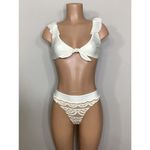 PilyQ New. ivory lace and ruffle bikini set. Small. Retails $179 Photo 3