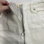 Anthropologie We The Free People Sz 25 Zip It Up Mini Denim Skirt White Distressed Frayed Hem Photo 5