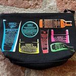 Kiehls black and bright colored travel makeup storage zippered bag pouch Pink Photo 0