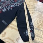 Chico's Bedazzled Floral Tunic Top Dark Romantic Sheer Size 2 Medium 12/14 Photo 13