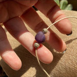 Handmade Purple Agate pearl white leather Choker Photo 4