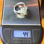 Natural Blue Apatite Starfish Turtle Ring Size 7 Silver Photo 8