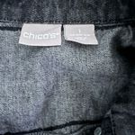 Chico's Gray Jean Jacket with Black Accents Photo 3