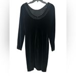 Laura Ashley  Vintage Embellished Beaded Size 6 Black Knee Length Long Sleeve 80s Photo 1